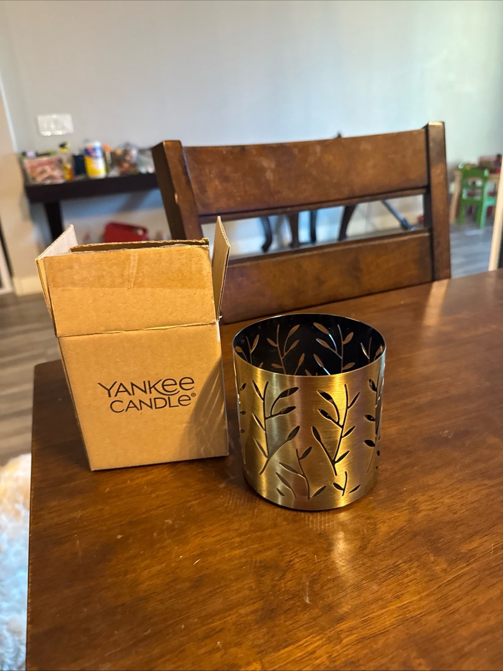Yankee Candle Gold Leaf Cutout Candle Holder